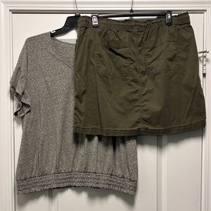 Croft & Barrow Olive Green Skirt & Top